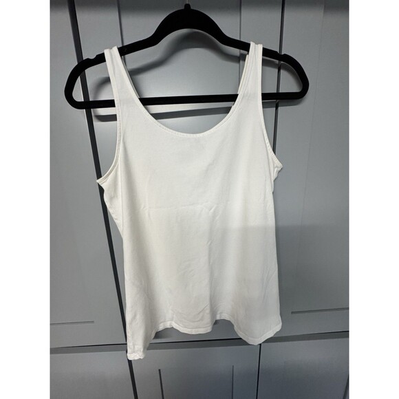 J.Jill Tank Top Camisole Medium Sleeveless V Neck Reversible‎ White Substantial - Picture 4 of 8